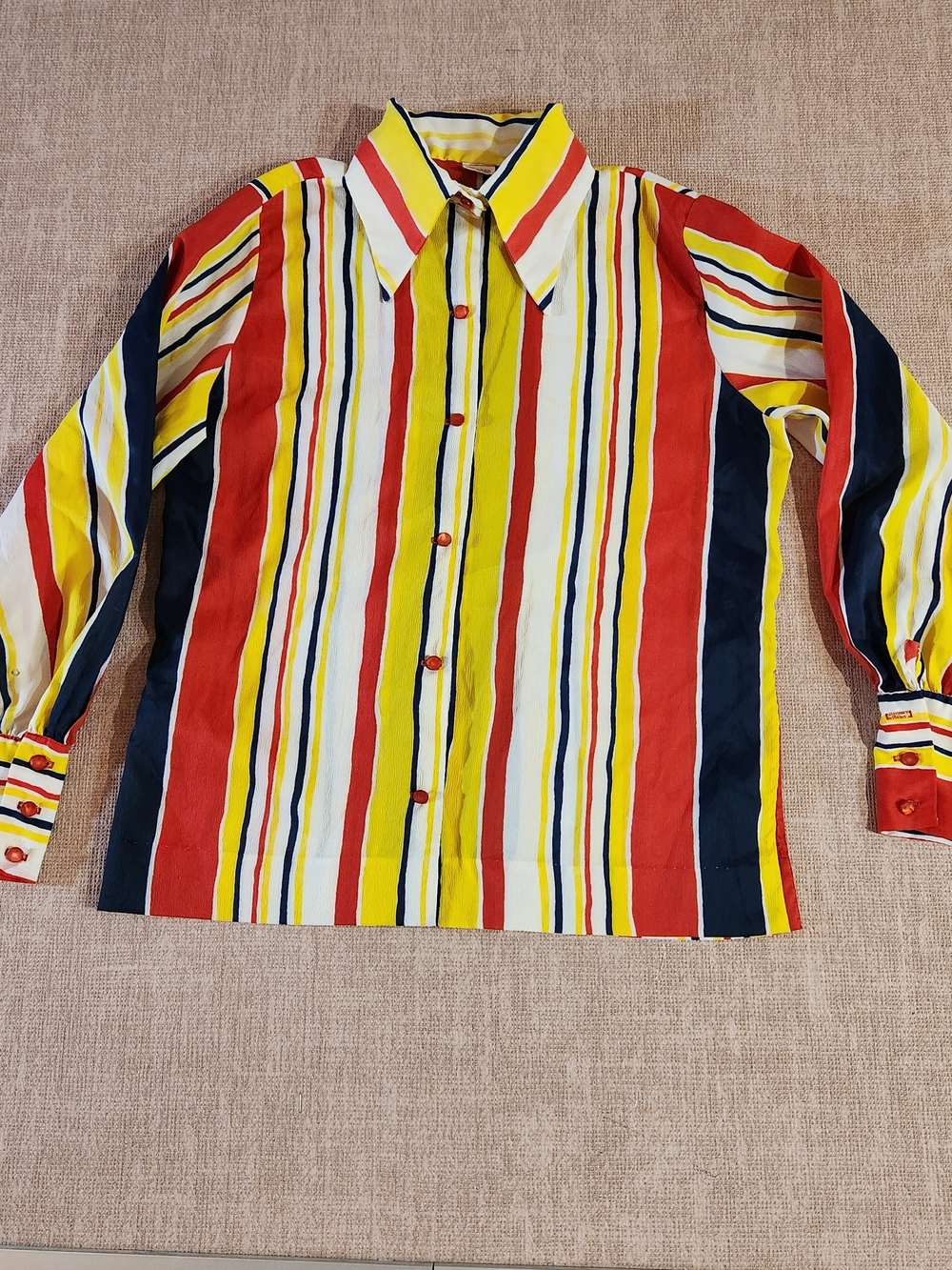 Men's Multicolor Vertical Stripe Button-Up Shirt